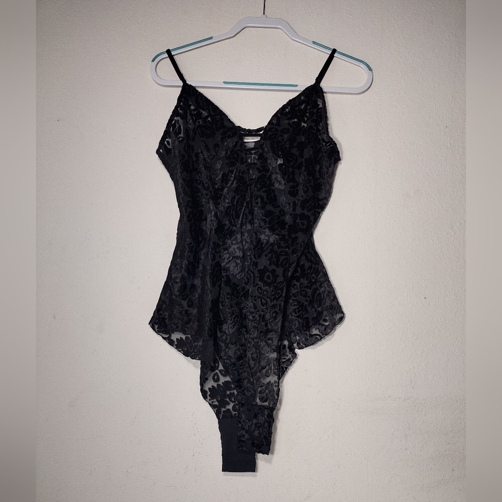 NWT Victoria's Secret Gold Label Sz L Black Teddy Lingerie One Piece Bodysuit
